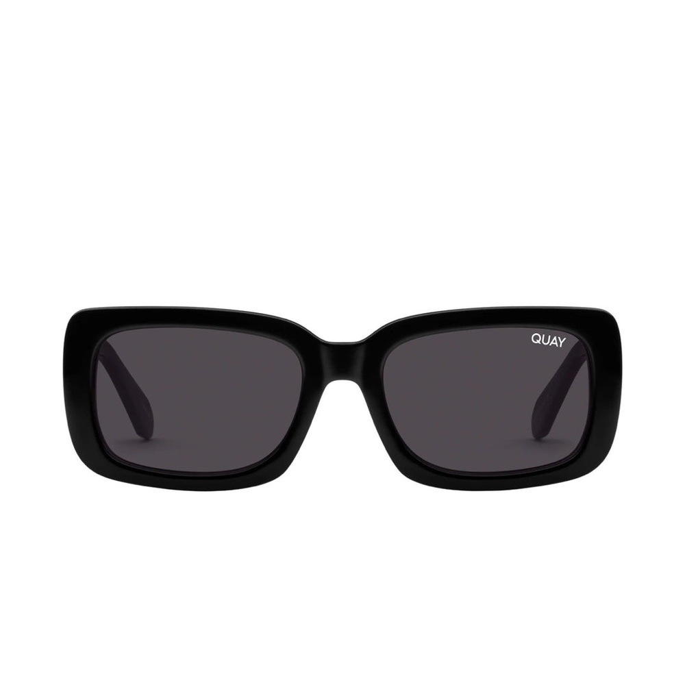 NWOT Quay Australia Yada Yada Thick Frame Rectangular Polarized Sunglasses Black